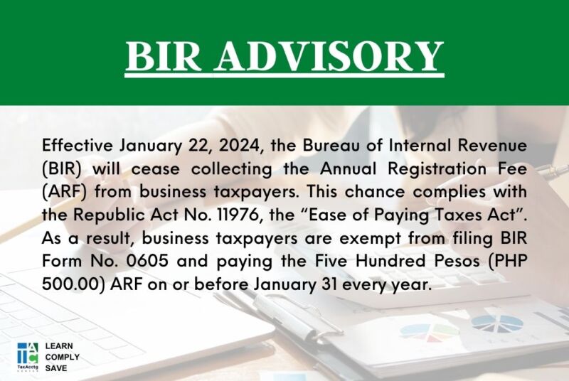 BIR Form No. 0605 G. Pagaspas Partners & Co. CPAS